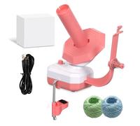 Enrollador de Hilo Eléctrico para Ganchillo,Bobinador de Lana con Guía de Hilo,Enrollador de Bolas de Hilo Automático,Carrete de Lana de Gran Capacidad 10oz para Ganchillo y Punto (Rosa)