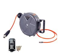Enrollador de manguera de aire comprimido | ABS 10 m 8 mm PU montaje en pared automático 180° soporte giratorio industrial | herramienta de mantenimiento de garaje taller