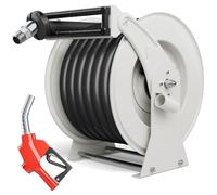 Enrollador de manguera de combustible de 25 mm x 15 m, retráctil, con boquilla para depósito, enrollador de manguera de gasóleo, para depósito de vehículo de barco agrícola