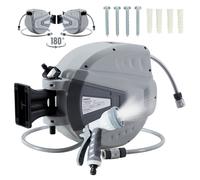 Enrollador de manguera de jardín AREBOS 30 m automático 180° con pistola 9 modos