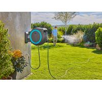 Enrollador de pared con batería gardena powerroll xl 35 m