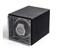Enrollador de reloj de la caja de la bobina de hilandería: mini vigiladora de un solo vigilante de madera a prueba de polvo de la caja de almacenamiento de relojes automáticos de relojes mecánicos de