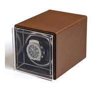 Enrollador de reloj de la caja de la bobina de hilandería: mini vigiladora de un solo vigilante de madera a prueba de polvo de la caja de almacenamiento de relojes automáticos de relojes mecánicos de