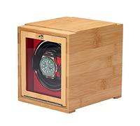 Enrollador de reloj de la caja de la bobina de spinner - Shaker de bambú Shaker Switch Single Watch Watch Mechanical Worthing Banding Caja de almacenamiento de relojes de doble potencia con la puerta