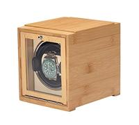 Enrollador de reloj de la caja de la bobina de spinner - Shaker de bambú Shaker Switch Single Watch Watch Mechanical Worthing Banding Caja de almacenamiento de relojes de doble potencia con la puerta