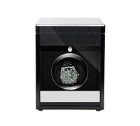 Enrollador de relojes de la caja de bobinado spinner: estuche de almacenamiento de relojes de madera enrollados inteligentes con vigilancia mecánica de luz LED automática con control de control de