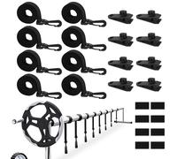 Enrollador Solar para Piscina, Sistema de Enrollado para Láminas de Piscina, Kit de Fijación para Ruedas de Cubierta Solar de Piscina, Rodillo de Piscina para Cubierta Solar, 8 Bandas de Sujeción