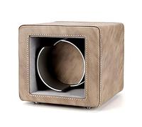 Enrolladores de reloj de la caja de buque de hilandería: mini cajero de aliento de vigilancia de un solo reloj retro reloj de cuero reloj mecánico dispositivo de giro silencioso de doble potencia con