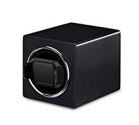 Enrolladores de reloj de la caja de la bobina de hilandería: mini reloj automático Relojes Buting Box Watch Storage Case de la pantalla Organizador Mecánico Shaker Batería gris negra + AC Automario