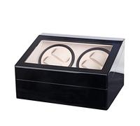 Enrolladores de reloj de la caja de la bobina giratoria - 4+6 Black Luxury Winder Winder Winter Watching Box Buting Biting Bather Shaker Joya Soportista Pantaller Organizador de almacenamiento de