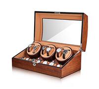 Enrolladores de relojes de la caja de la bobina giratoria: relojes de madera sólida Shaker Mecánico Reloj giratoria Reloj Case de almacenamiento Organizador Relojes Caja automática de devanado 5