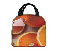 ENRPTY Bolsa de almuerzo portátil con estampado de frutas y naranjas frescas, para trabajo, viajes, picnic, reutilizable, aislada, contenedor de almuerzo