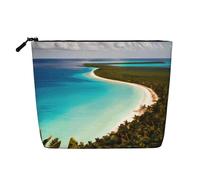 ENRPTY Bolsa de maquillaje con cremallera para mujer, diseño de isla de Cuba, bolsa de almacenamiento de gran capacidad