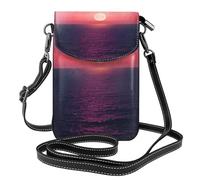 ENRPTY Bright Moon At Sea - Bolso bandolera de piel para teléfono celular, ajustable, con estampado hippie para mujer