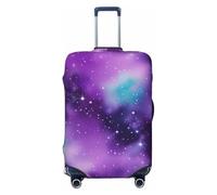 ENRPTY Fundas decorativas para maleta, lavables, con estampado de galaxia mágica, color morado, accesorios de equipaje de viaje, Negro, X-Large