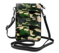 ENRPTY Green Army - Bolso bandolera de piel para teléfono celular, con estampado digital de camuflaje digital para mujer