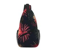 ENRPTY Hermosa bolsa cruzada con estampado de fuegos artificiales en diagonal, gran capacidad y correas ajustables, mochila de viaje
