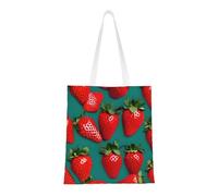 ENRPTY Muchas bolsas de lona con estampado de fresas, reutilizables, para uso diario, compras, viajes