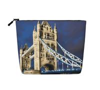 ENRPTY Tower Bridge In London - Bolsa de maquillaje para mujer, con cremallera, bolsa de almacenamiento de viaje de gran capacidad