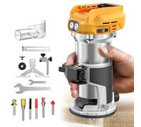 Enrutador compacto inalámbrico para batería DeWalt de 20 V (herramienta básica), herramienta de enrutador de 6 velocidades variables para carpintería, enrutador de madera de base fija de 800 W y