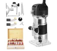 Enrutador de carpintería, enrutador portátil - 220V Trimmer de madera eléctrica 40000 RPM,6 gatillo del enrutador de velocidad variable, máquina de recorte de tallado de mano con bits de enrutador de