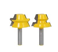 Enrutador de inglete de bloqueo de 2 piezas, broca enrutadora de carpintería con pegamento de 22,5 grados, cortador de espiga for carpintería con vástago de 1/2 ", 12mm y 8mm(1I2 inch shank)