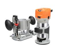 Enrutador De Madera 1.25HP 800W Herramienta Combinada Recortadora Compacta 30000RPM 6 Velocidades Variables For Recorte Ranuras Carpintería DIY Potente Y Preciso(Dual-base Type)