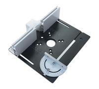 Enrutador de madera, enrutador de mesa, elevador y placa enrutadora de aluminio for máquina de recorte de madera, herramienta de trabajo for carpintería DIY(Black Plate Set)