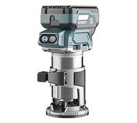 Enrutador de madera inalámbrico, 5 velocidades, recortadora eléctrica de enchufe inclinado para batería, ideal para grabado, ranurado y recorte, base a presión incluida