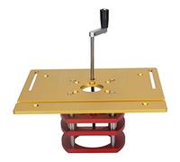 Enrutador de Mesa Elevadora,de Elevación Manual, Enrutador de, Sierra de Mesa, Placa Base de Inserción para Carpintería, Bricolaje, Ajustable (Oro)