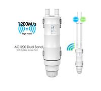 Enrutador Inalámbrico para Exteriores AC1200 de Doble Banda de 2,4 GHz/5 GHz con POE, Repetidor AP Resistente Al Agua, Antena Direccional de 7/8 DBi