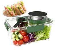 Ensalad Container with Fork - de alimentos de 2,5 oz a prueba de fugas con tapa para almuerzo, harina, aperitivos | de almacenamiento de alimentos portátil para cocina, oficina, escuela