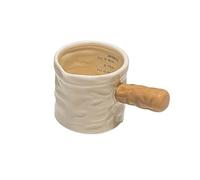 Ensalada Cafetera de leche ligera lujo con báscula, pequeña cafetera cerámica multicolor for el hogar Leche(Bruin)