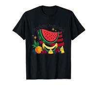 Ensalada de Frutas voladoras de Camiseta, Hombre, Negro, 6XL