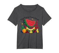 Ensalada de Frutas voladoras de Camiseta, Mujer Tallas Grandes, Jaspeado Oscuro, 6XL Grande