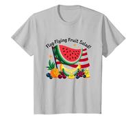 Ensalada de Frutas voladoras de Camiseta, Niños, Plata, 6 años