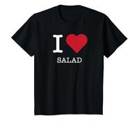 Ensalada I Corazón, Ensalada I Love Camiseta, Niños, Negro, 6 años