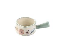 Ensalada Jarra de leche pintada a mano con asa, platillo cerámica for mojar, olla for salsa carne estilo occidental Leche(Blue)