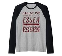 Ensalada no es una Comida Adecuada - Carne - Diseño Vikingo Camiseta Manga Raglan