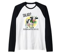 ¿Ensalada? Te refieres a lo Que Come mi Comida Broma Divertida sobre la Dieta de carnívoros Camiseta Manga Raglan