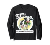 ¿Ensalada? Te refieres a lo Que Come mi Comida Broma Divertida sobre la Dieta de carnívoros Manga Larga