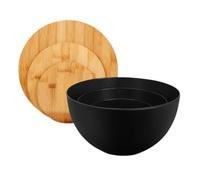 Ensaladera con tapa | Cuencos de preparación - Contenedores de almacenamiento para servir con de madera para cocina, alimentos, alimentos, verduras, frutas, pan, sopa, oficina en casa