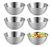 Ensaladera de Acero Inoxidable, 6 Piezas - Bol, Cuencos de Mezcla para Ensaladera, Frutero, Aperitivos, Sopas