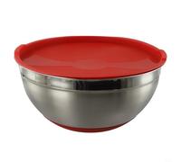 Ensaladera de acero inoxidable con tapa inferior antideslizante de silicona, adecuado para la preparación de alimentos, cocinar, hornear y servir necesidades (30 cm)