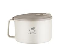 Ensaladera de acero inoxidable - Tazón de mezcla resistente de 1100 ml con tapa, diseño filtrable, mango de agarre | Cubierta resistente al polvo para sopa pho tailandesa, preparación de comidas