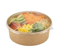 Ensaladera de Cartón, Contenedor de alimentos para llevar, Caja de comida, Envases TAKE AWAY, bols de cartón, valido para calentar en microondas (1000 ML - 50 UDS - SIN TAPA)