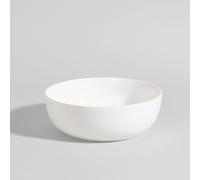 Ensaladera de cerámica blanca con ribete en relieve