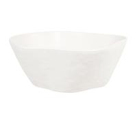 Ensaladera de cerámica modelada blanca