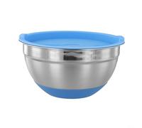 Ensaladera de cocina de acero inoxidable con tapa inferior de silicona diseñada para evitar resbalones y derrames mientras se mezcla (20 cm)