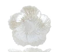 Ensaladera de cristal Plato de vidrio con forma flor, bandeja for almacenar dulces, blanca for frutas, vajilla cocina(20.7CM)
